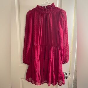 Red Long Sleeved Dress
